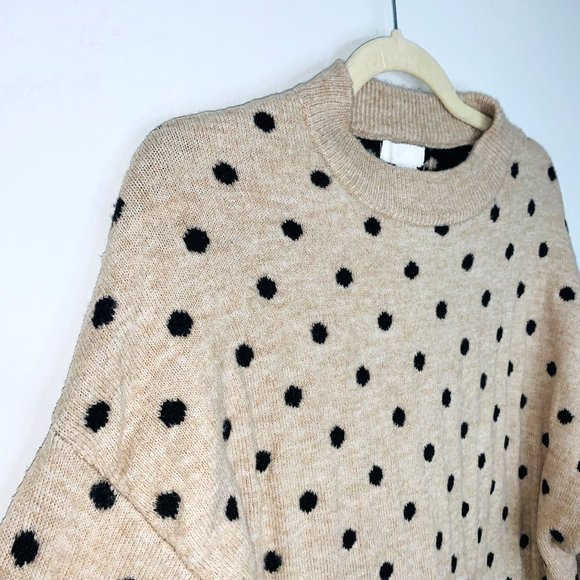 H&M Cream and Black Polka Dot Sweater Sz‎ M - Picture 4 of 9